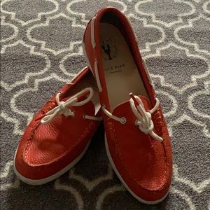 Red pinch loafers